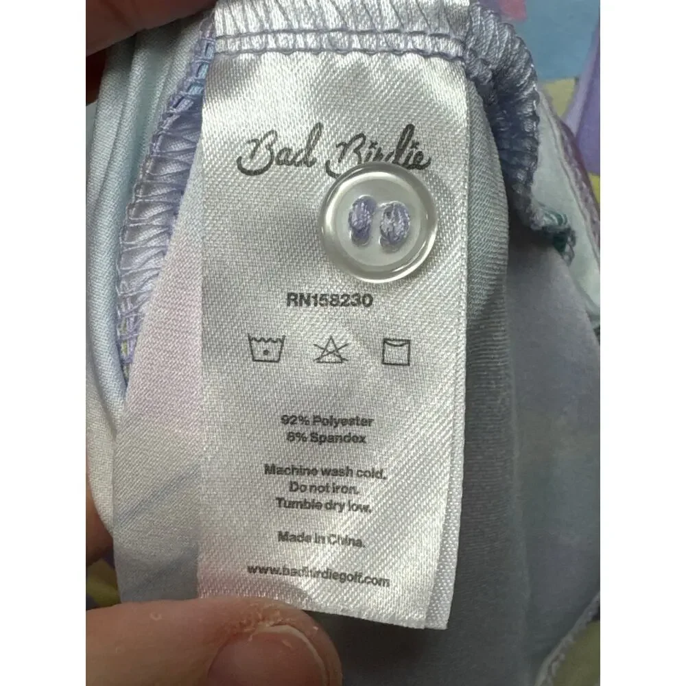 Bad Birdie Men's Short Sleeve Multicolor Abstract Golf Polo Shirt - Size L - Picture 5 of 5